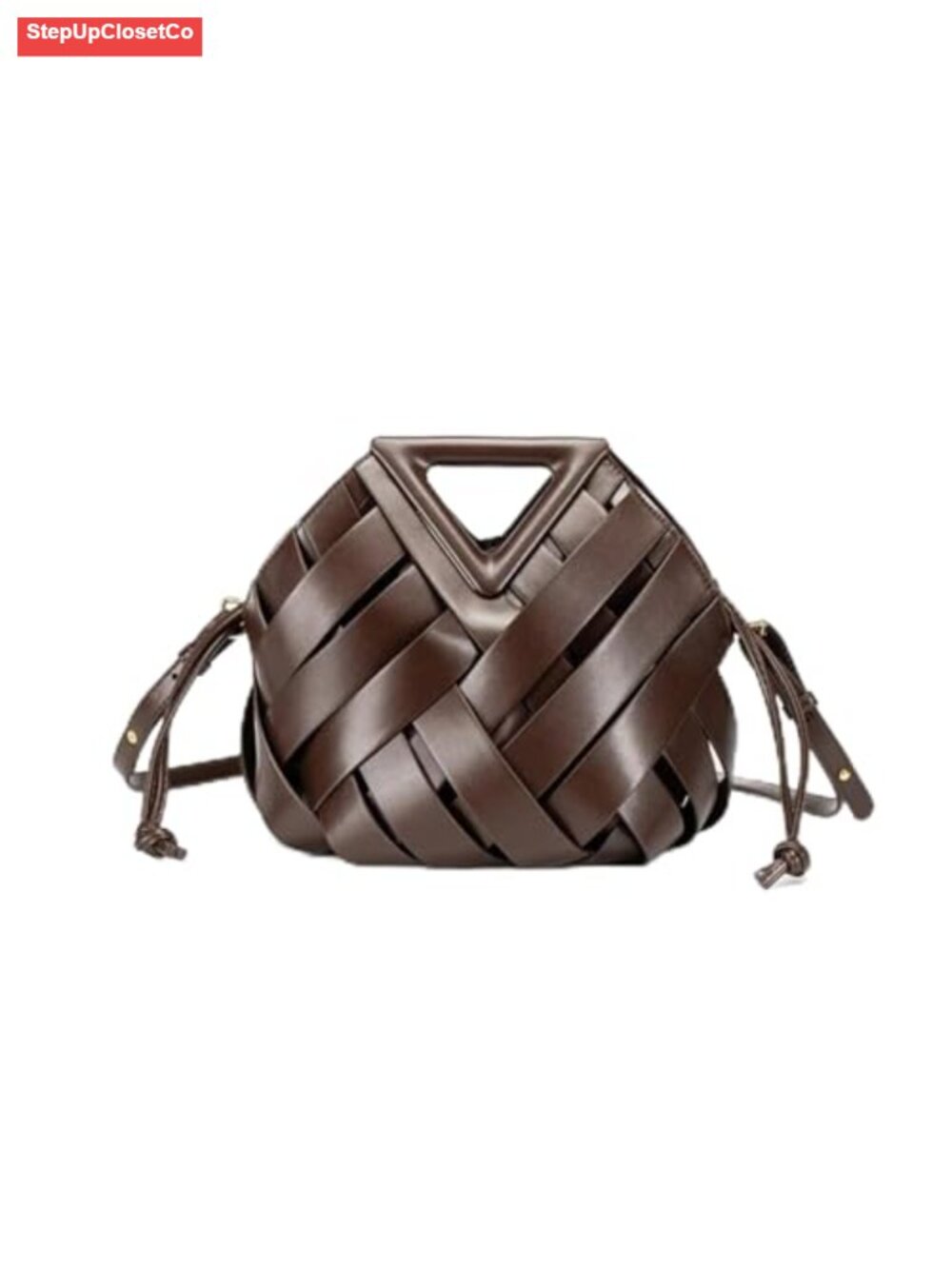 Woven Bucket Hobo Bag Faux Leather Crossbody Shoulder Purse Women